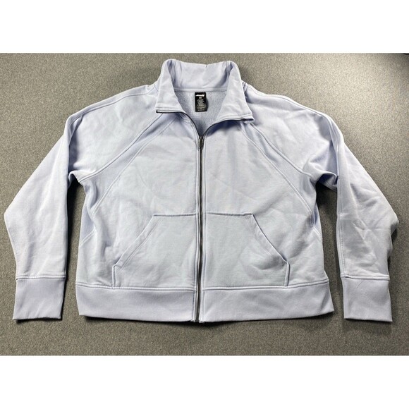 Avia Plush Mixed Rib Mock Neck Full Zip Sweatshirt Size XXL (20) - Picture 1 of 3